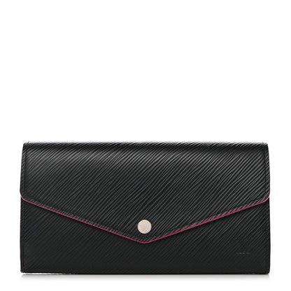 Louis Vuitton Epi Sarah Wallet NM Black Hot Pink 1 of 9