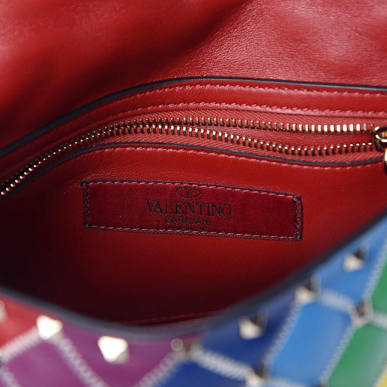 Valentino Garavani Lambskin Medium Rockstud Spike Shoulder Bag Rainbow 6 of 9