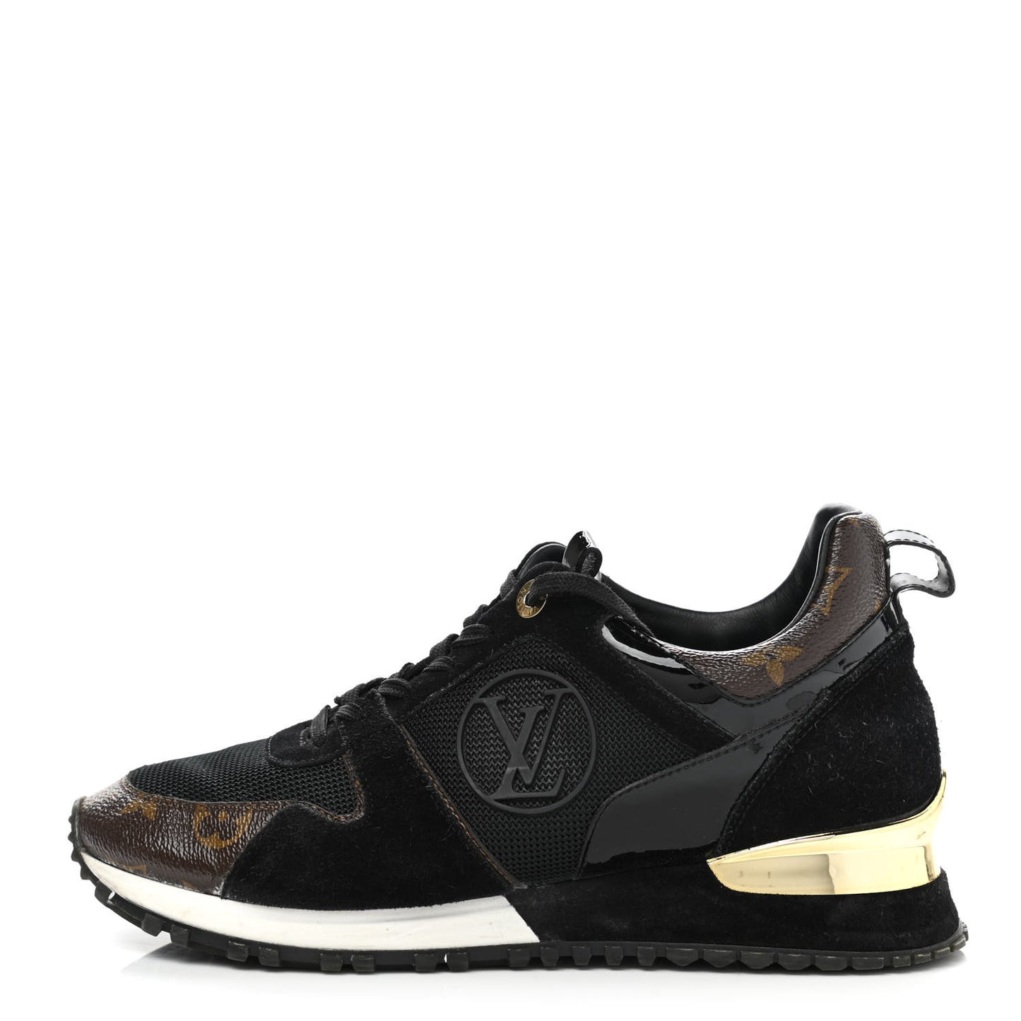 Suede Monogram Run Away Sneakers 38 Black