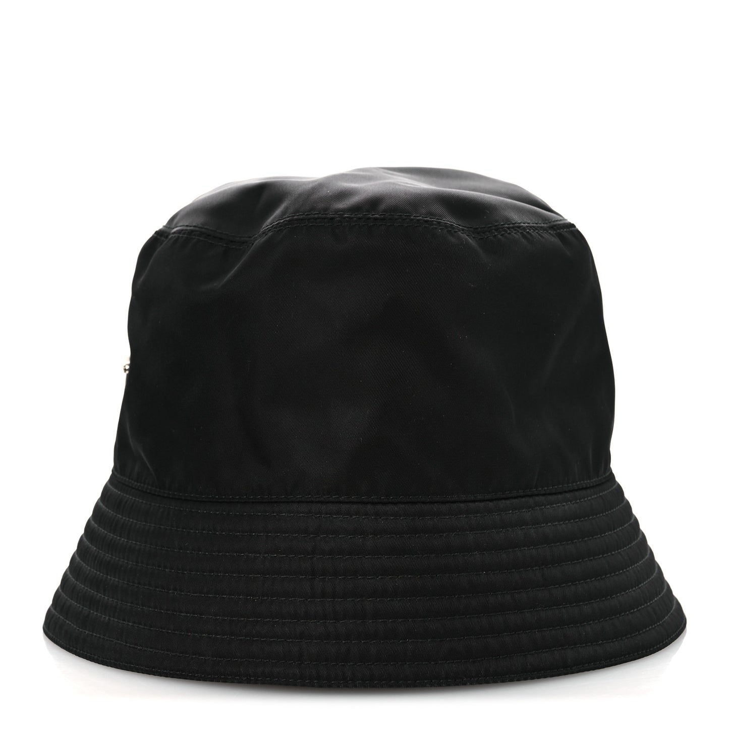 Re-Nylon Metal Triangle Logo Womens Bucket Hat M Black