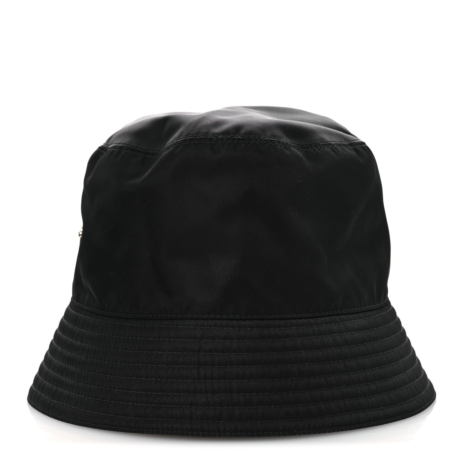 Prada Re-Nylon Metal Triangle Logo Womens Bucket Hat M Black 4 of 9