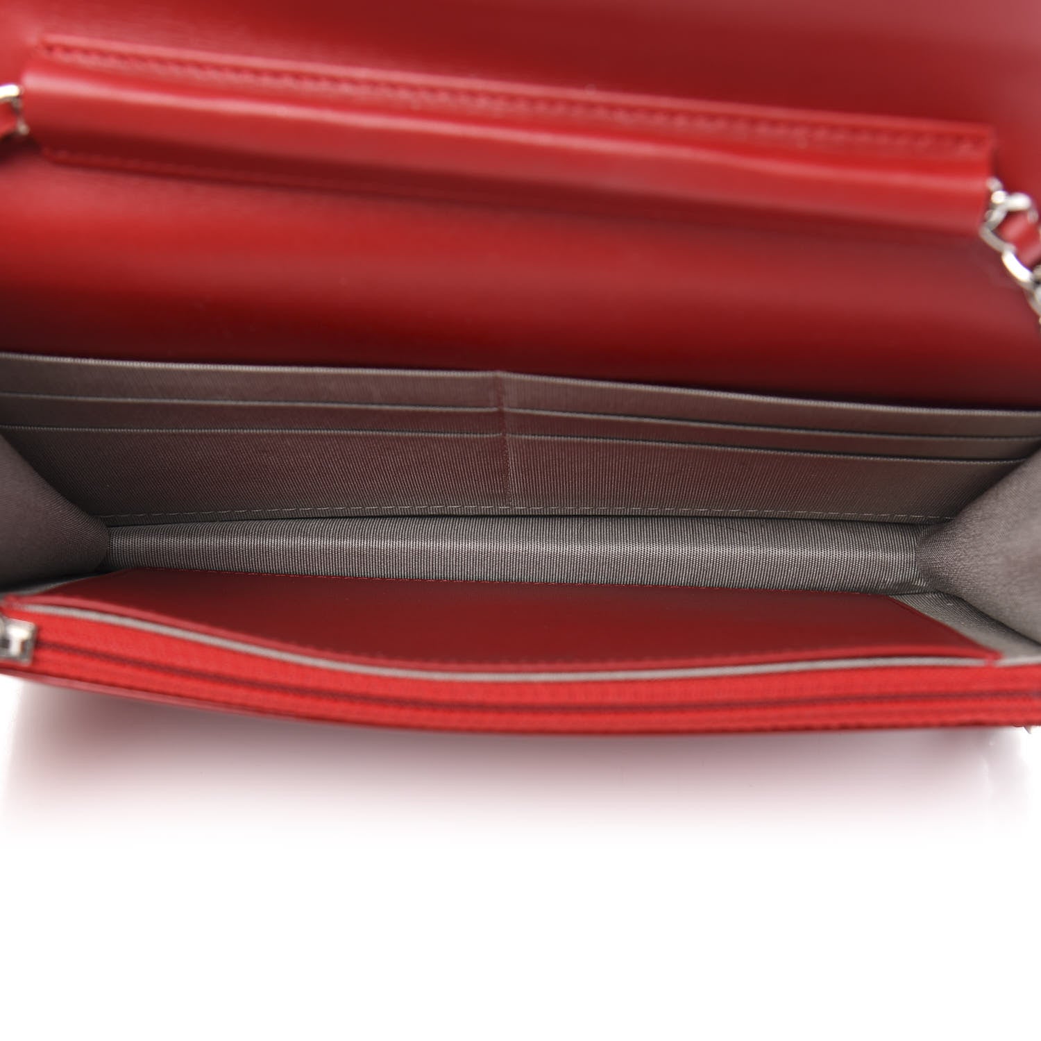 Chanel Patent Quilted Brilliant Wallet On Chain WOC Red 5 of 11