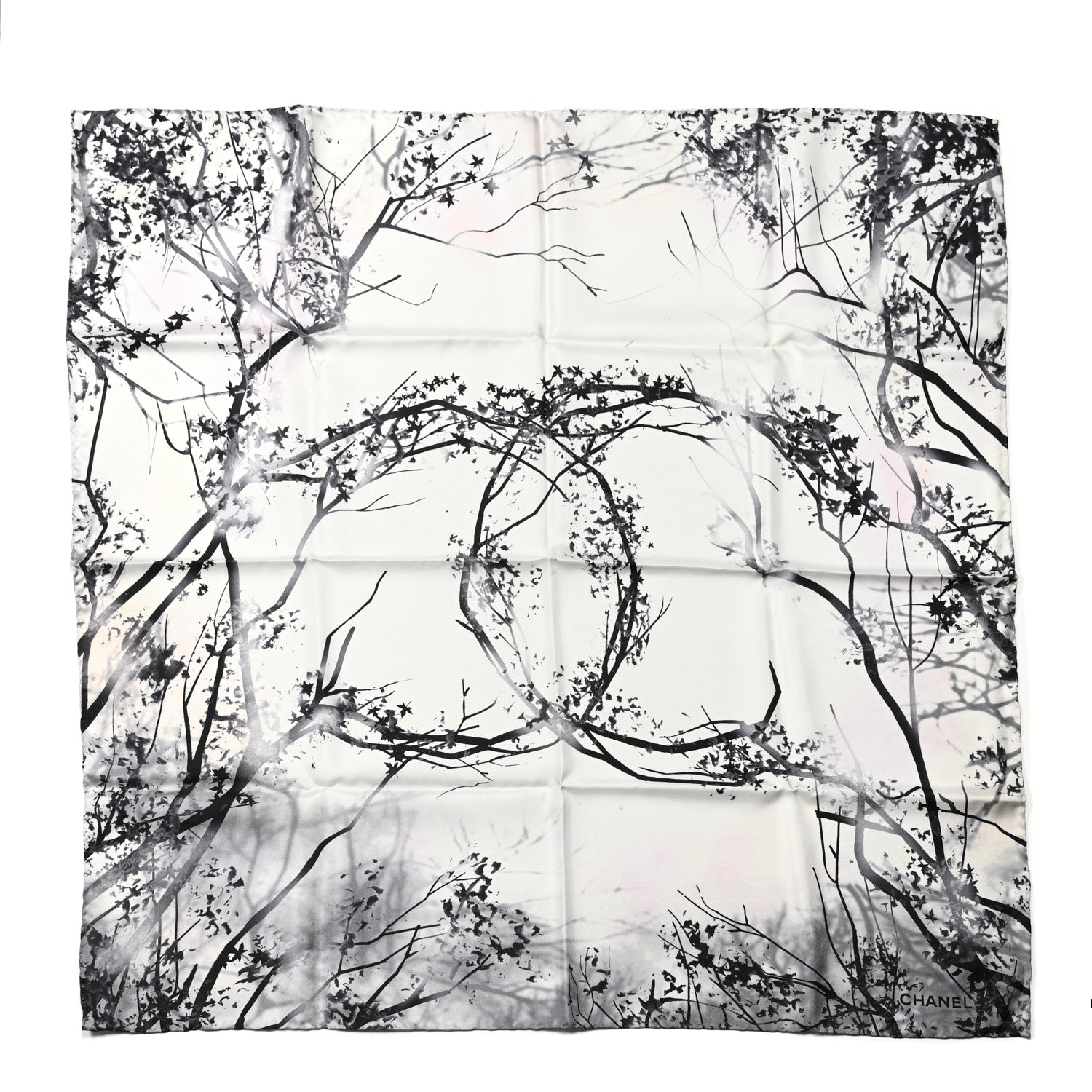 Chanel Silk CC Square Scarf Black 1 of 6