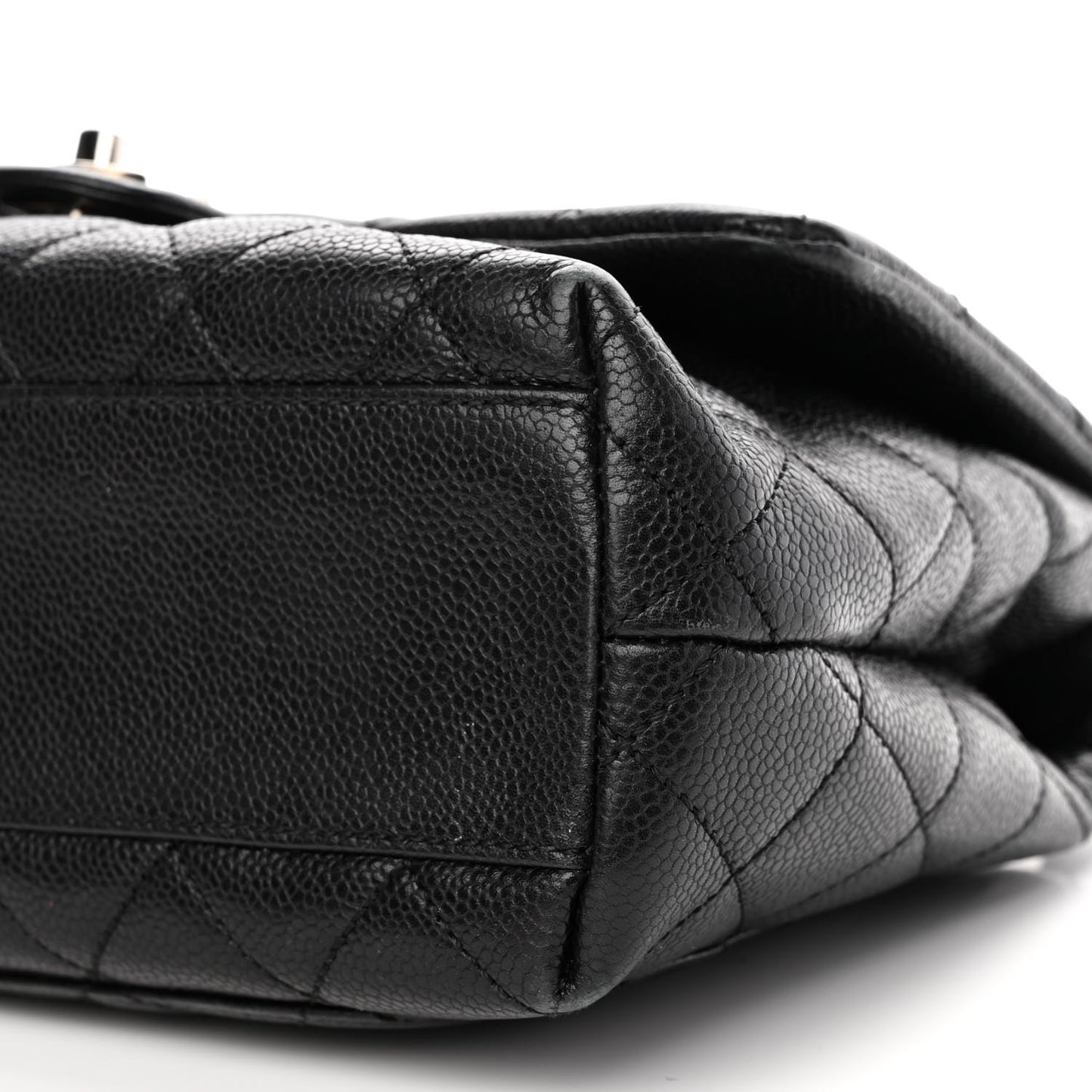 Caviar Quilted Medium Kelly Flap Bag Black