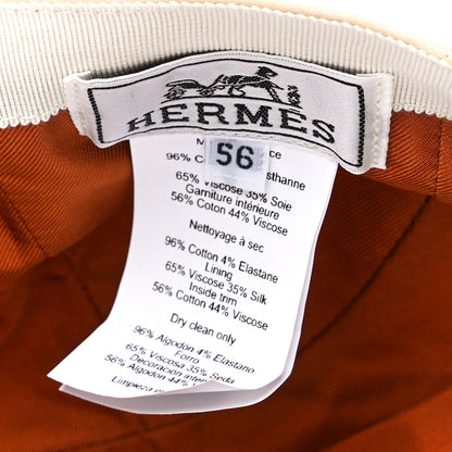 Hermes Cotton Davis H Primavera Cap 56 White Creme 6 of 8
