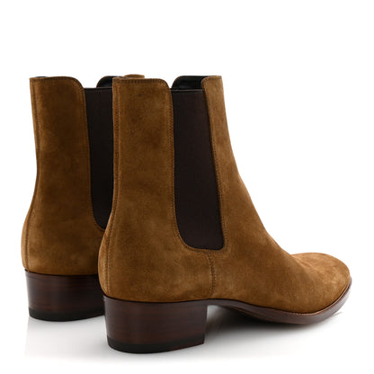 Saint Laurent Suede Calfskin Mens Wyatt Chelsea Boots 42.5 Land 5 of 9