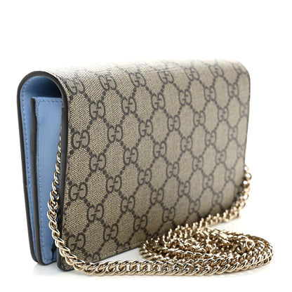 Gucci GG Supreme Monogram Bi-Color GG Marmont Chain Wallet Souffle Rose Ebony 3 of 10