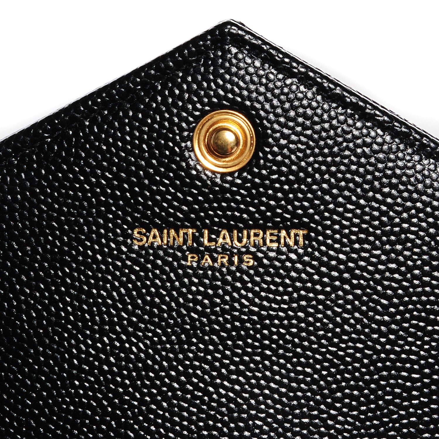 Saint Laurent Grain De Poudre Matelasse Chevron Medium Monogram Chain Wallet Black 6 of 7