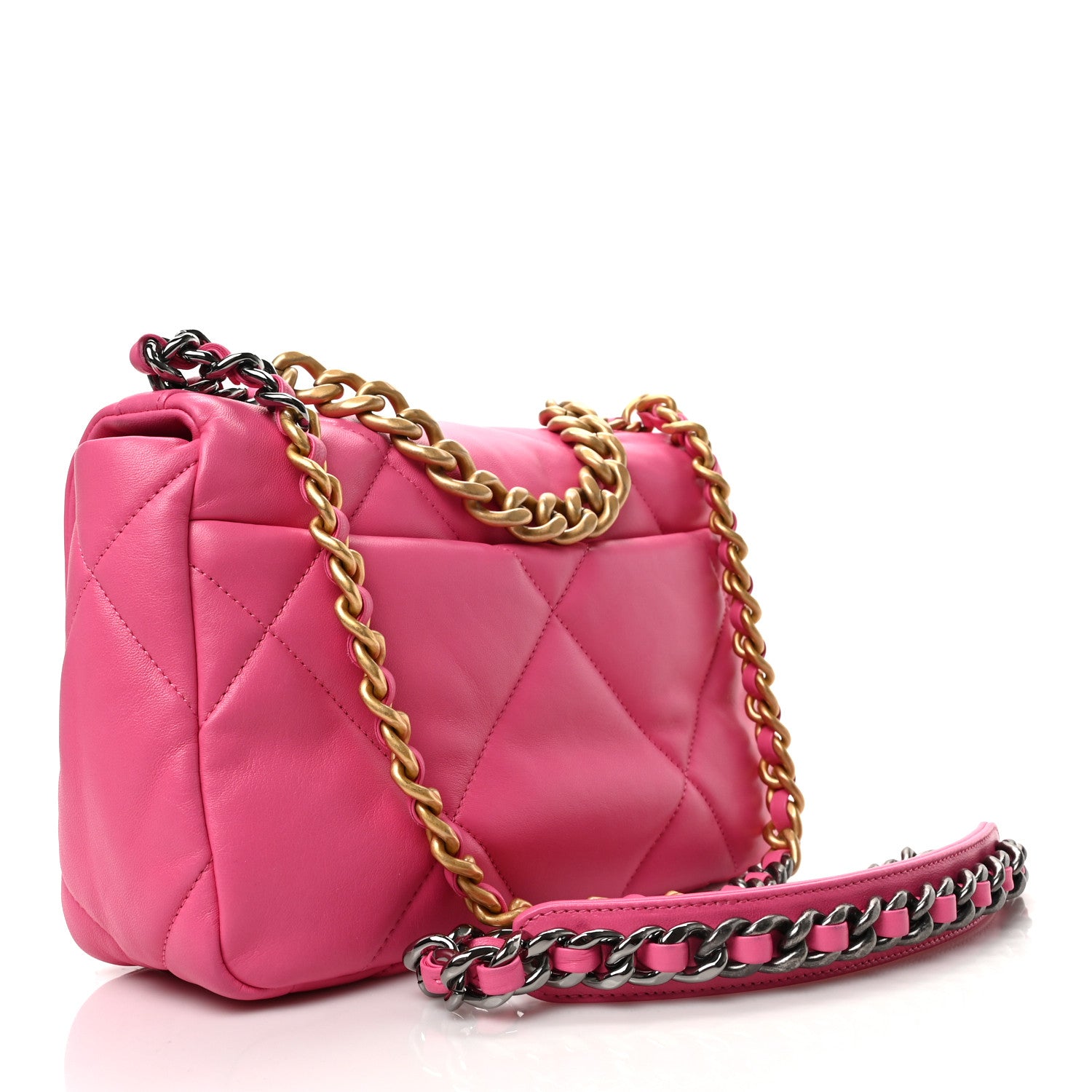 Chanel Lambskin Quilted Medium Chanel 19 Flap Pink 3 of 9