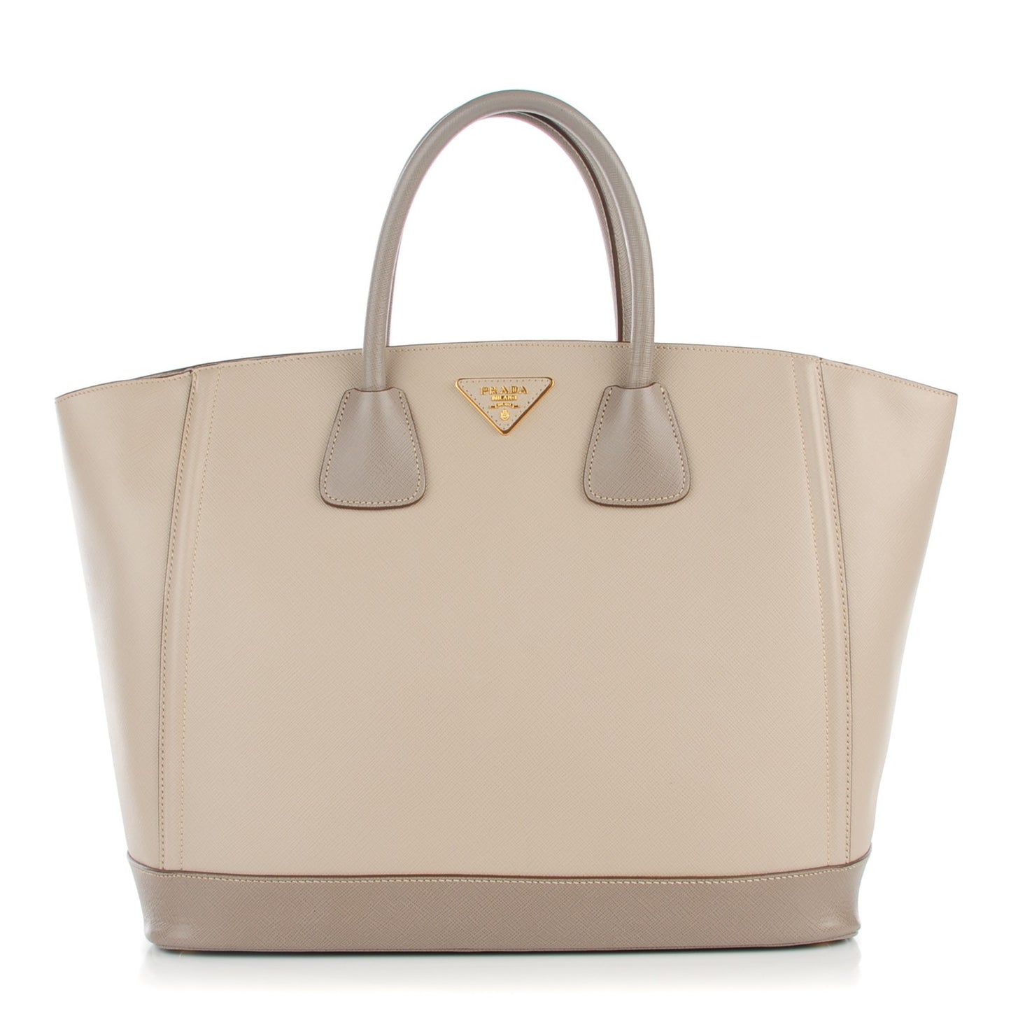 Saffiano Bi-Color Tote Pomice Argilla