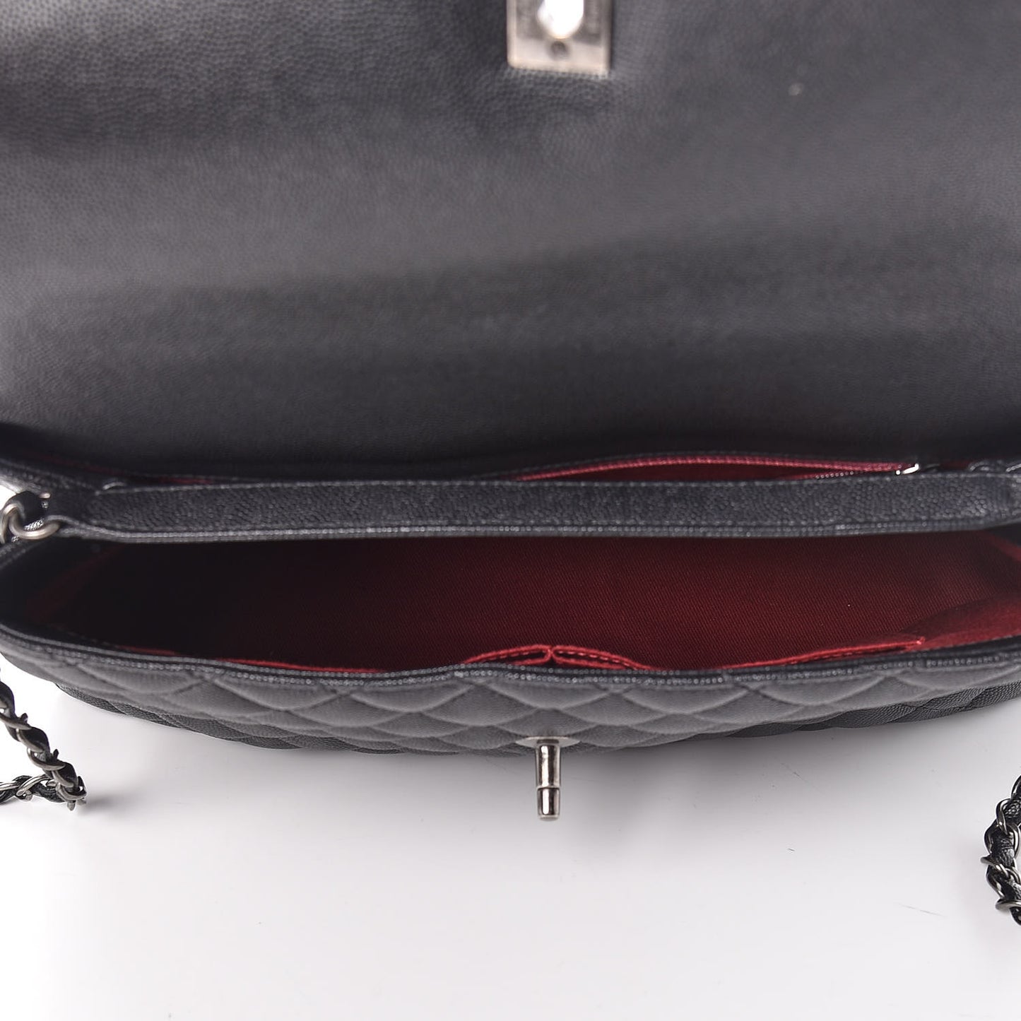 Caviar Quilted Medium Coco Handle Flap Black