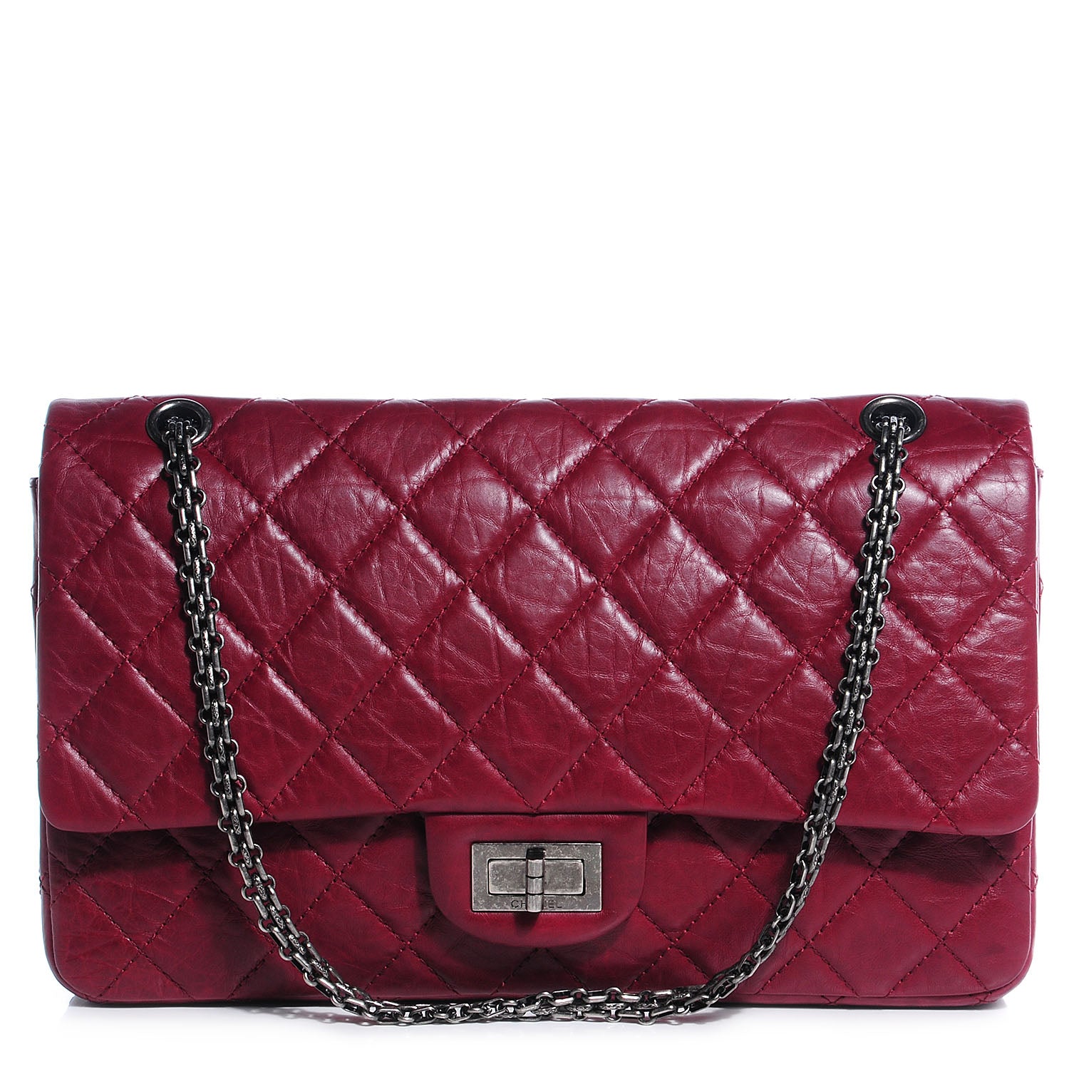 Chanel Aged Calfskin Quilted 2.55 Reissue 227 Flap Red 1 of 8