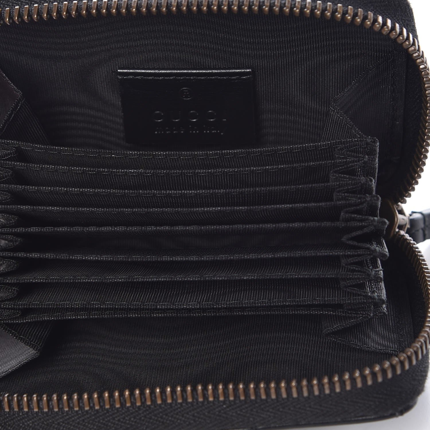 Gucci Calfskin Matelasse GG Marmont Zip Around Card Case Black 5 of 8