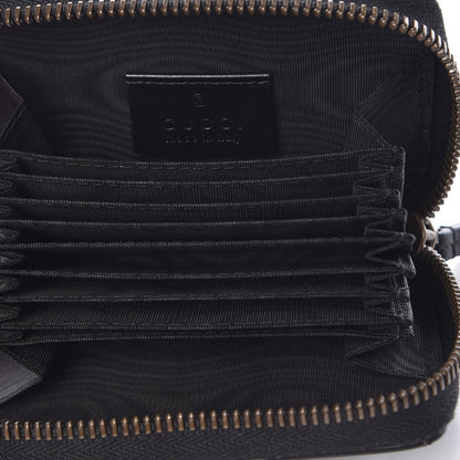 Gucci Calfskin Matelasse GG Marmont Zip Around Card Case Black 5 of 8
