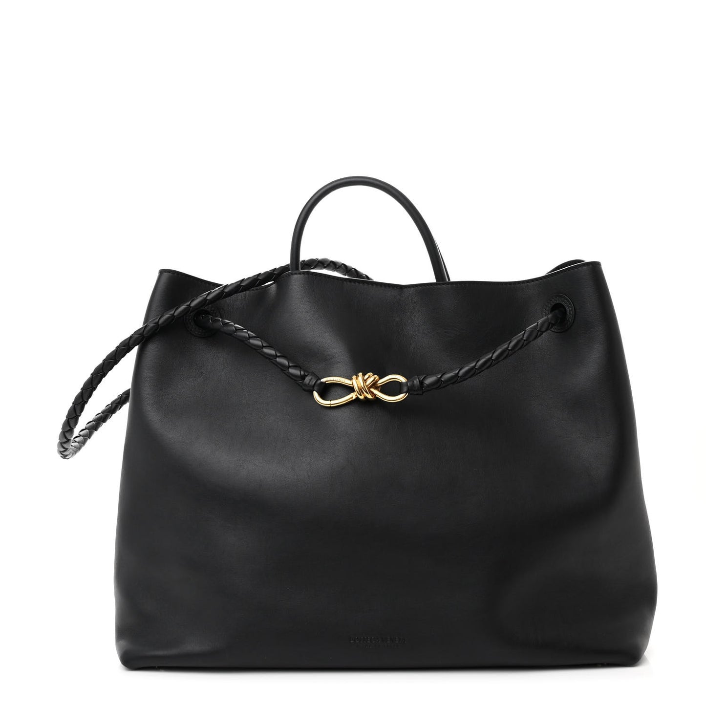 Silky Calfskin Large Andiamo Shoulder Bag Black