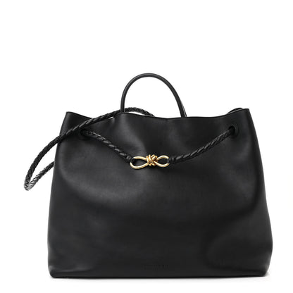 Bottega Veneta Silky Calfskin Large Andiamo Shoulder Bag Black 1 of 10