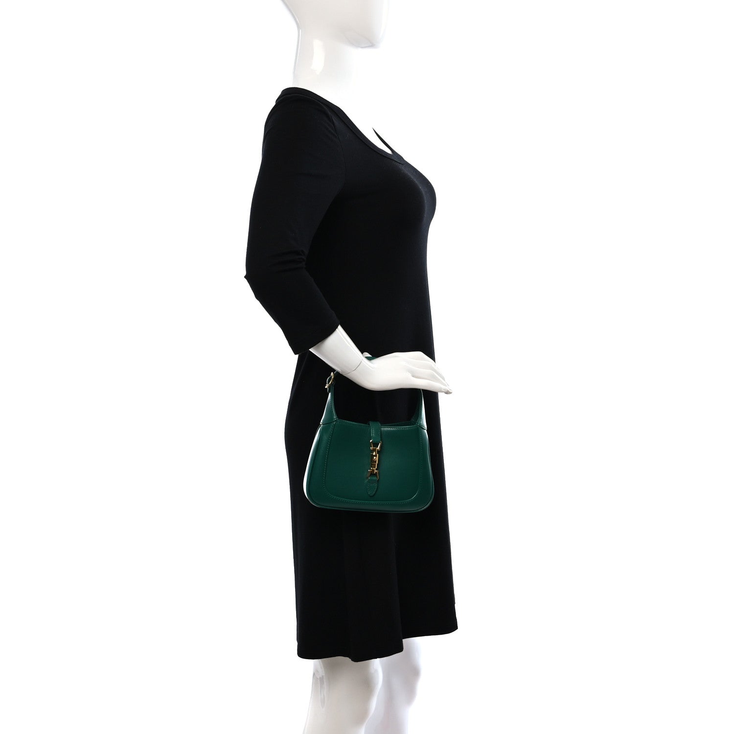 Gucci Boarded Dyana Lux Calfskin Mini Jackie 1961 Hobo Emerald 2 of 9