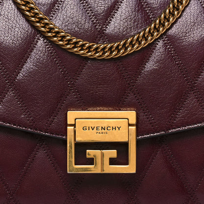 Givenchy Goatskin Quilted Medium GV3 Shoulder Bag Aubergine 16 of 16