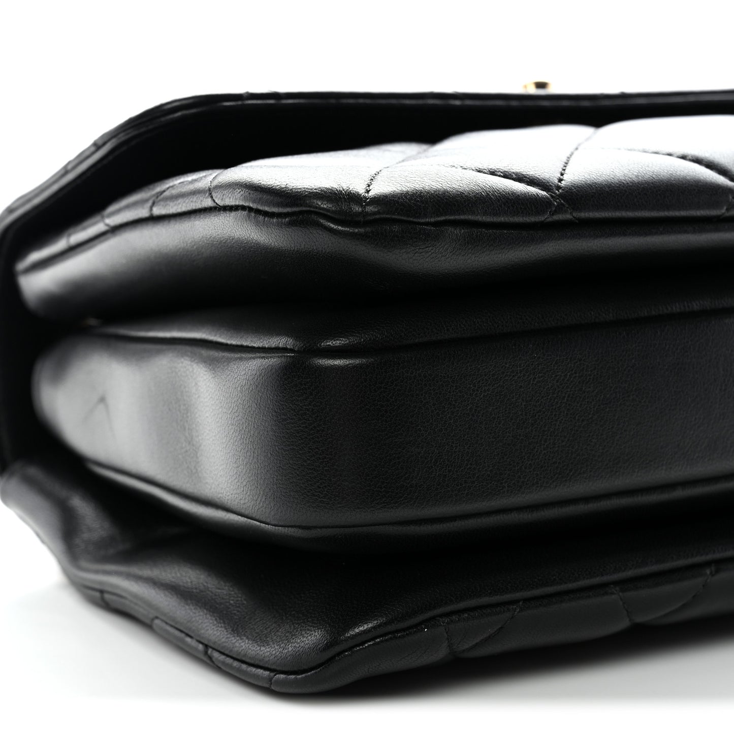 Lambskin Quilted Small Trendy CC Dual Handle Flap Bag Black