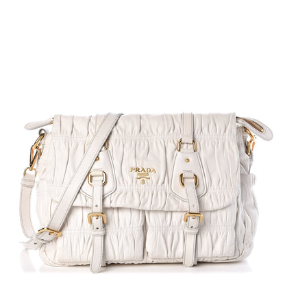 Prada Nappa Dressy Gaufre Messenger Talco 1 of 6