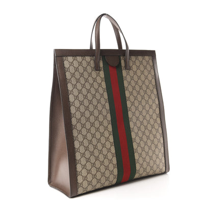 Gucci GG Supreme Monogram Web Ophidia Vertical Tote Brown 3 of 10