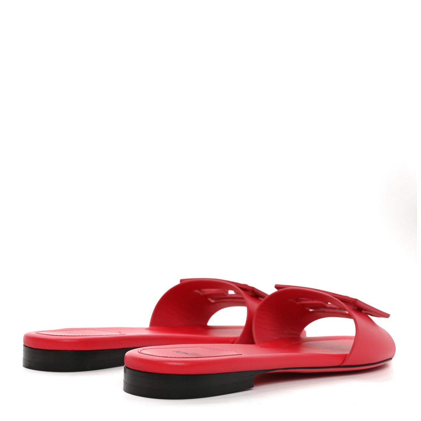 Vitello Cuoio Baguette Flat Slide Sandals 38.5 Pink Dalia
