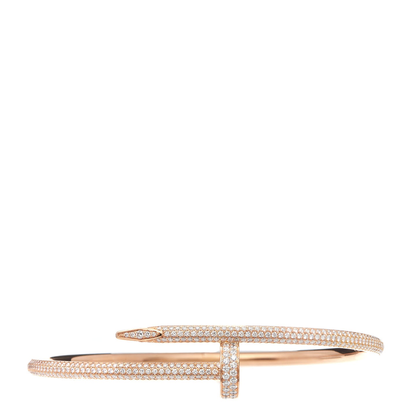 18K Pink Gold Diamond Juste Un Clou Paved Bracelet 19