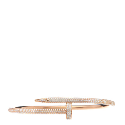 Cartier 18K Pink Gold Diamond Juste Un Clou Paved Bracelet 19 1 of 7