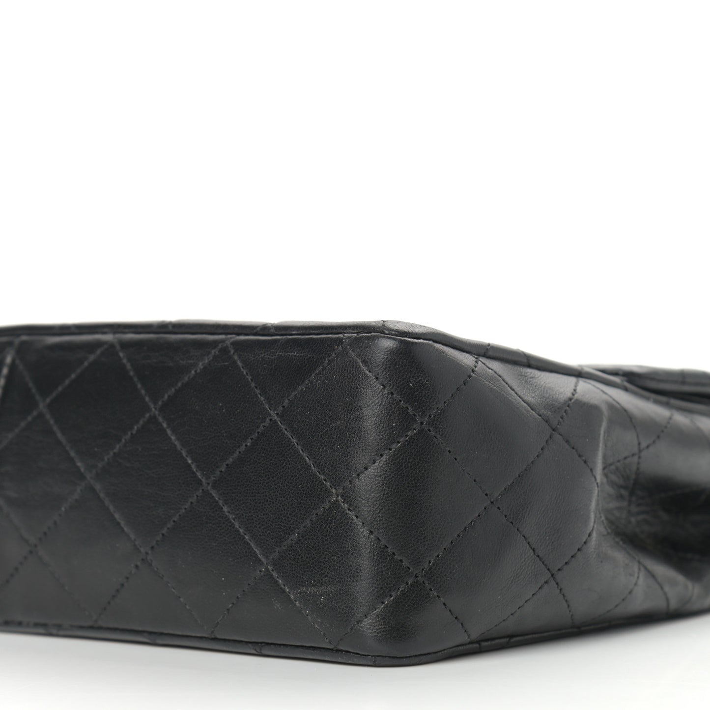 Lambskin Quilted Medium Double Flap Black