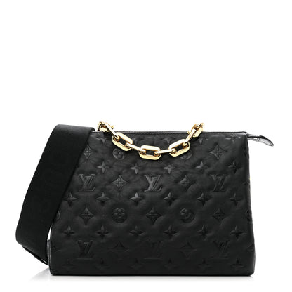 Louis Vuitton Lambskin Embossed Monogram Coussin PM Black 1 of 10
