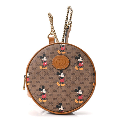 Gucci Mini Vintage GG Supreme Monogram Mickey Mouse Round Backpack Beige Vintage Sun Oil 1 of 10