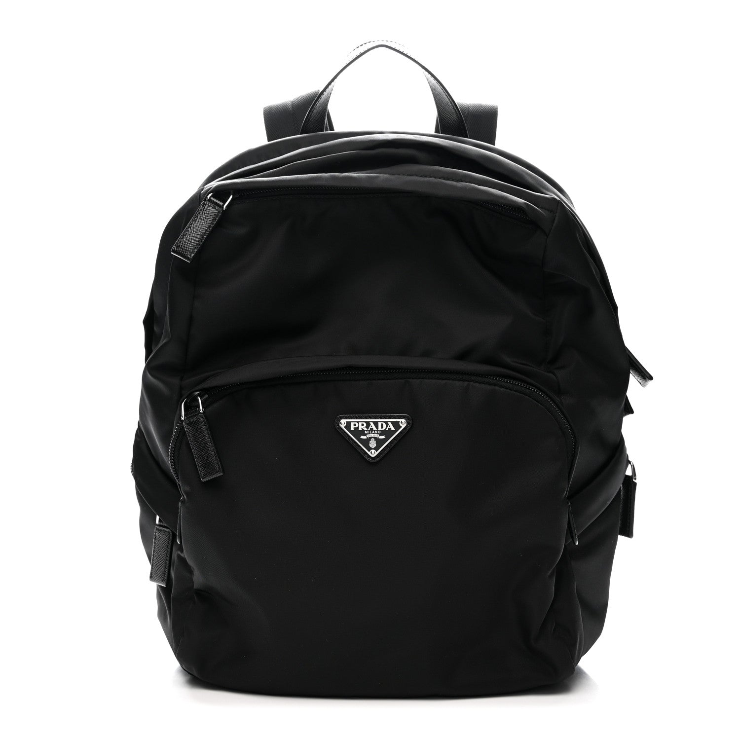 Prada Re-Nylon Saffiano Zip Backpack Black 1 of 9
