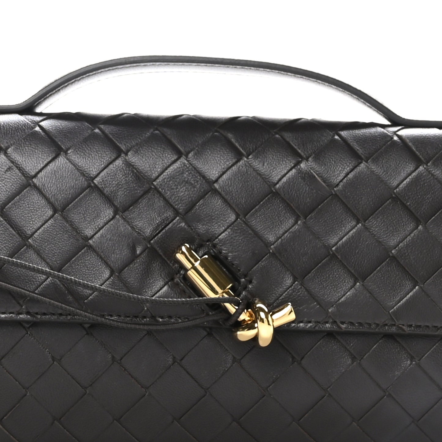 Nappa Intrecciato Long Andiamo Top Handle Clutch Fondant