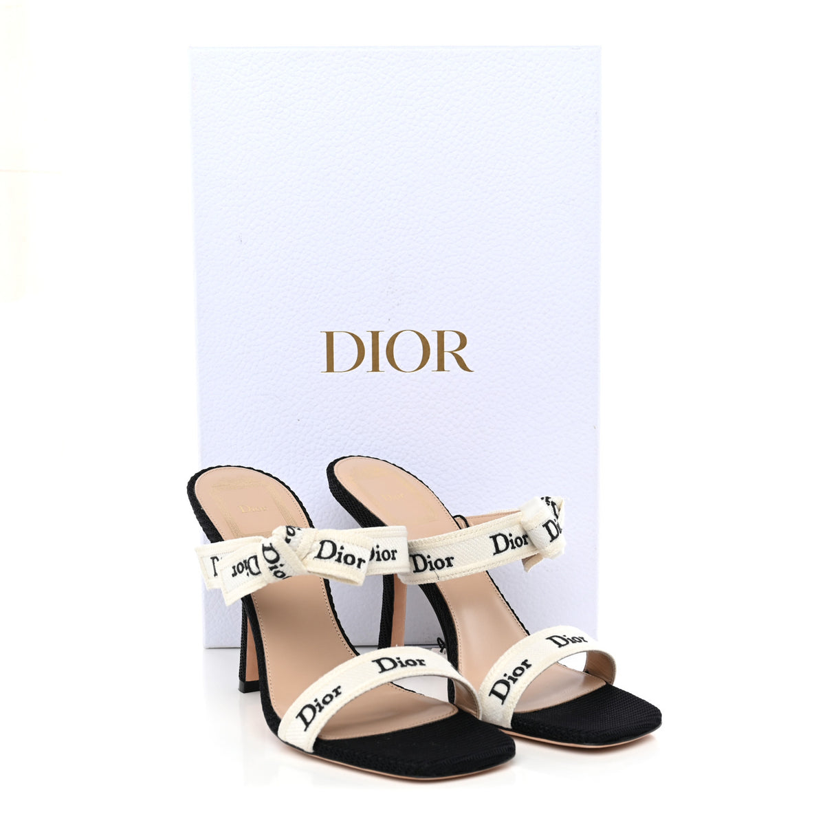 Cotton Embroidered Ribbon J'Adior 100mm Sandals 36 Black