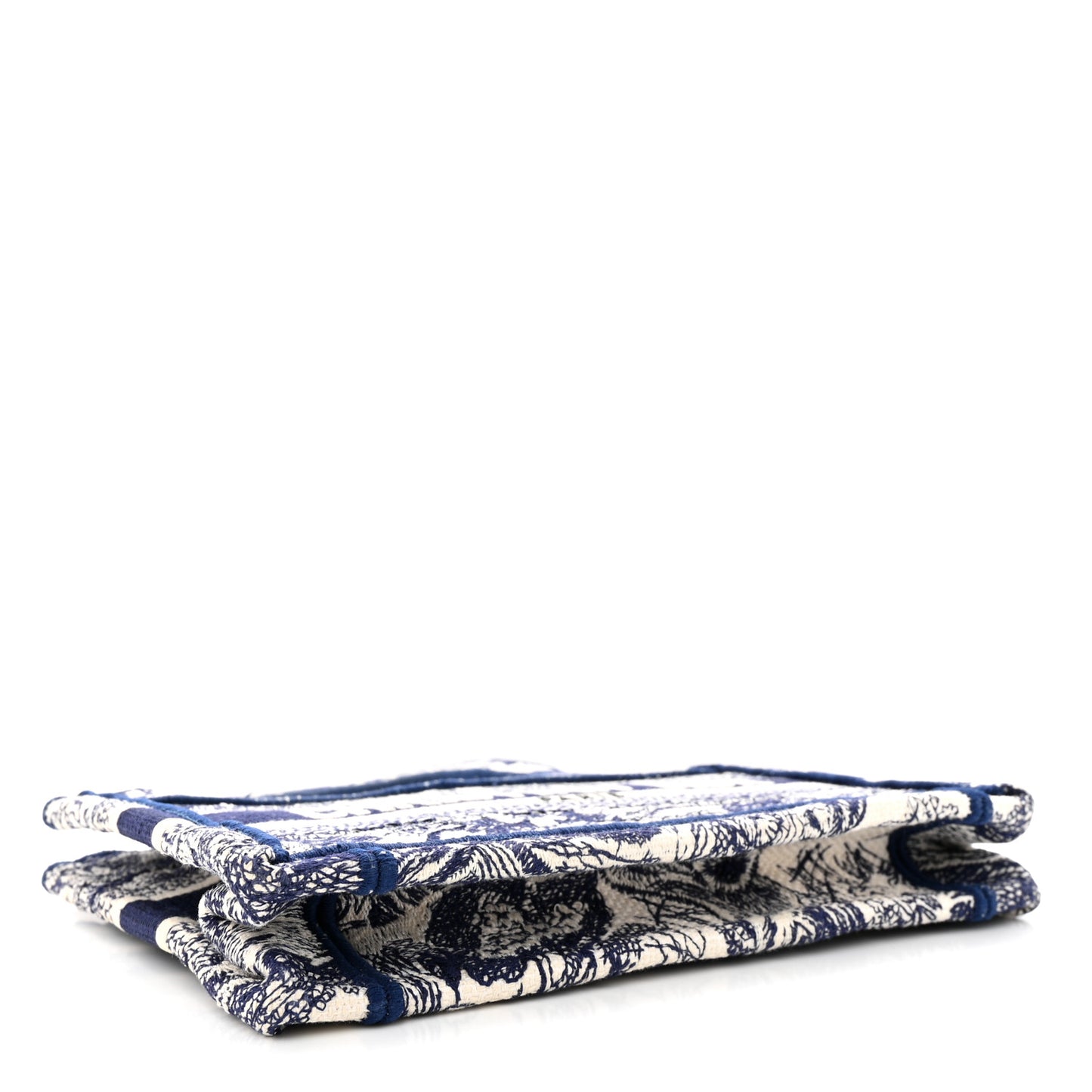 Canvas Embroidered Mini Toile De Jouy Book Tote Blue