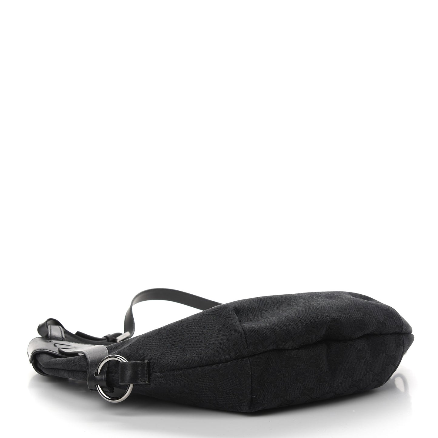 Denim Monogram Half Moon Hobo Black