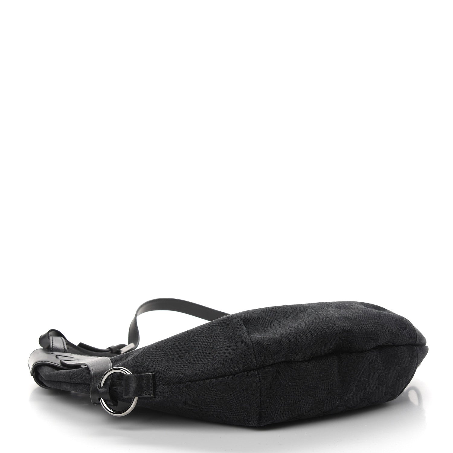Gucci Denim Monogram Half Moon Hobo Black 3 of 12