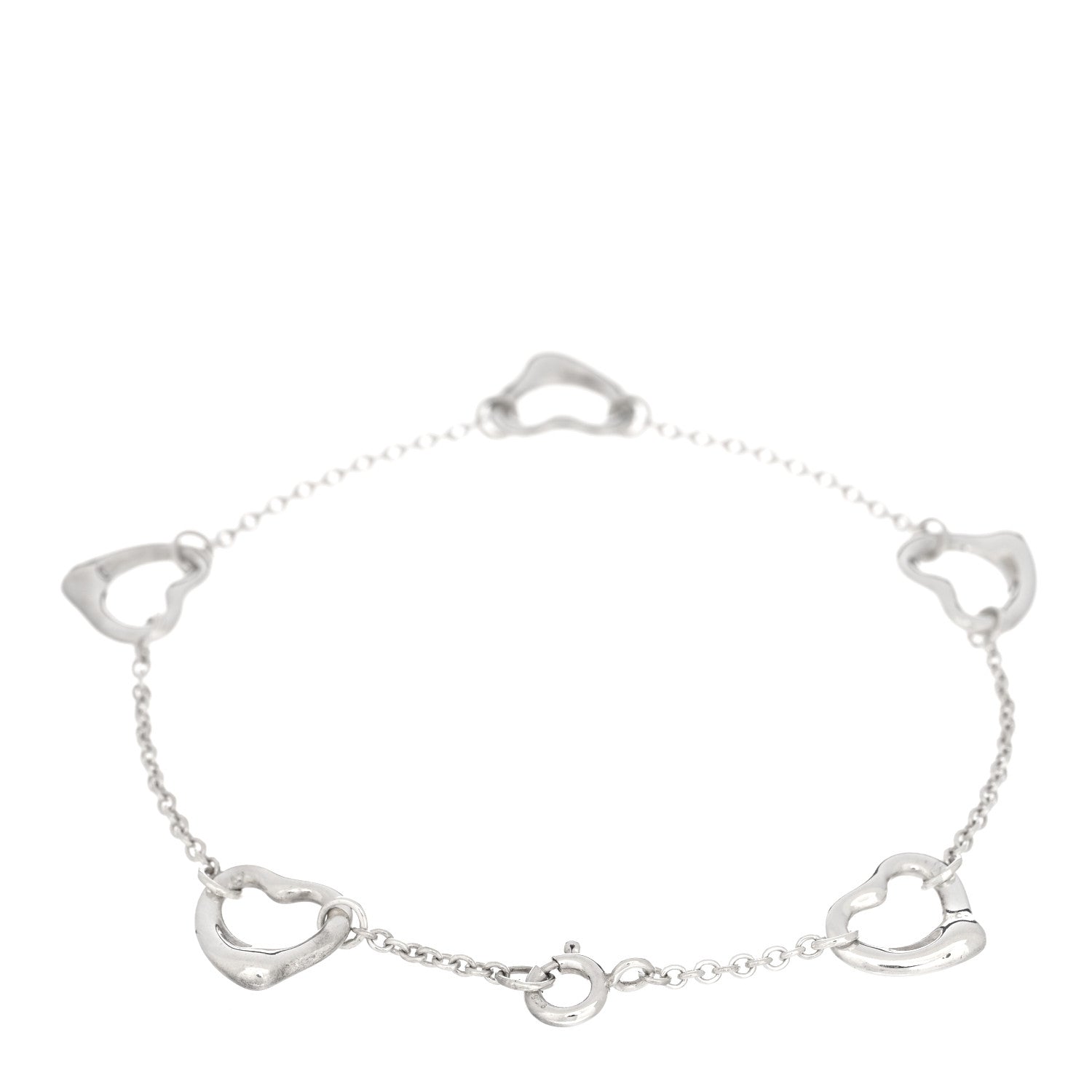 Tiffany Sterling Silver Elsa Peretti Open Heart Bracelet 2 of 3