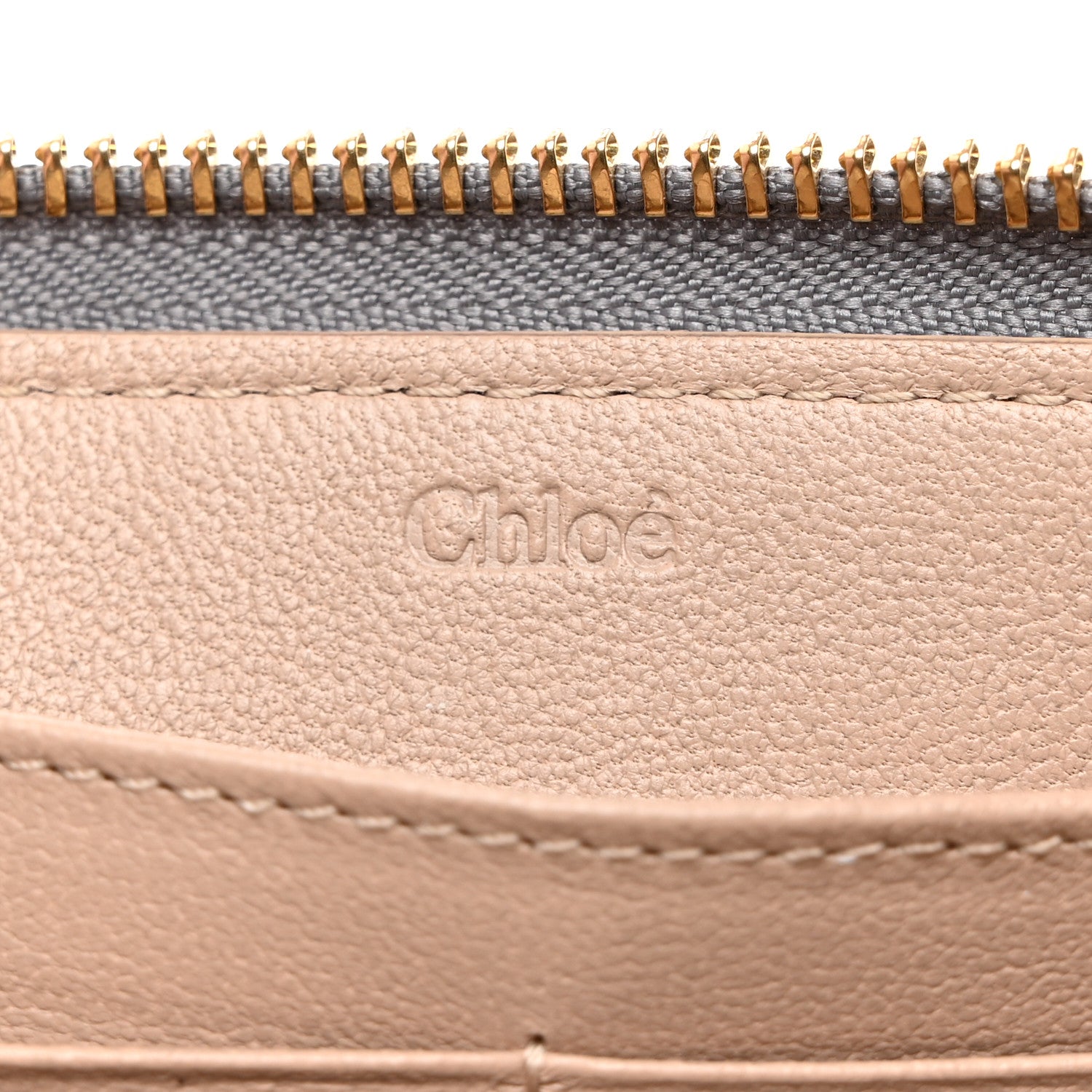 Chloe Calfskin Marcie Long Zip Around Wallet Cashmere Grey 6 of 8