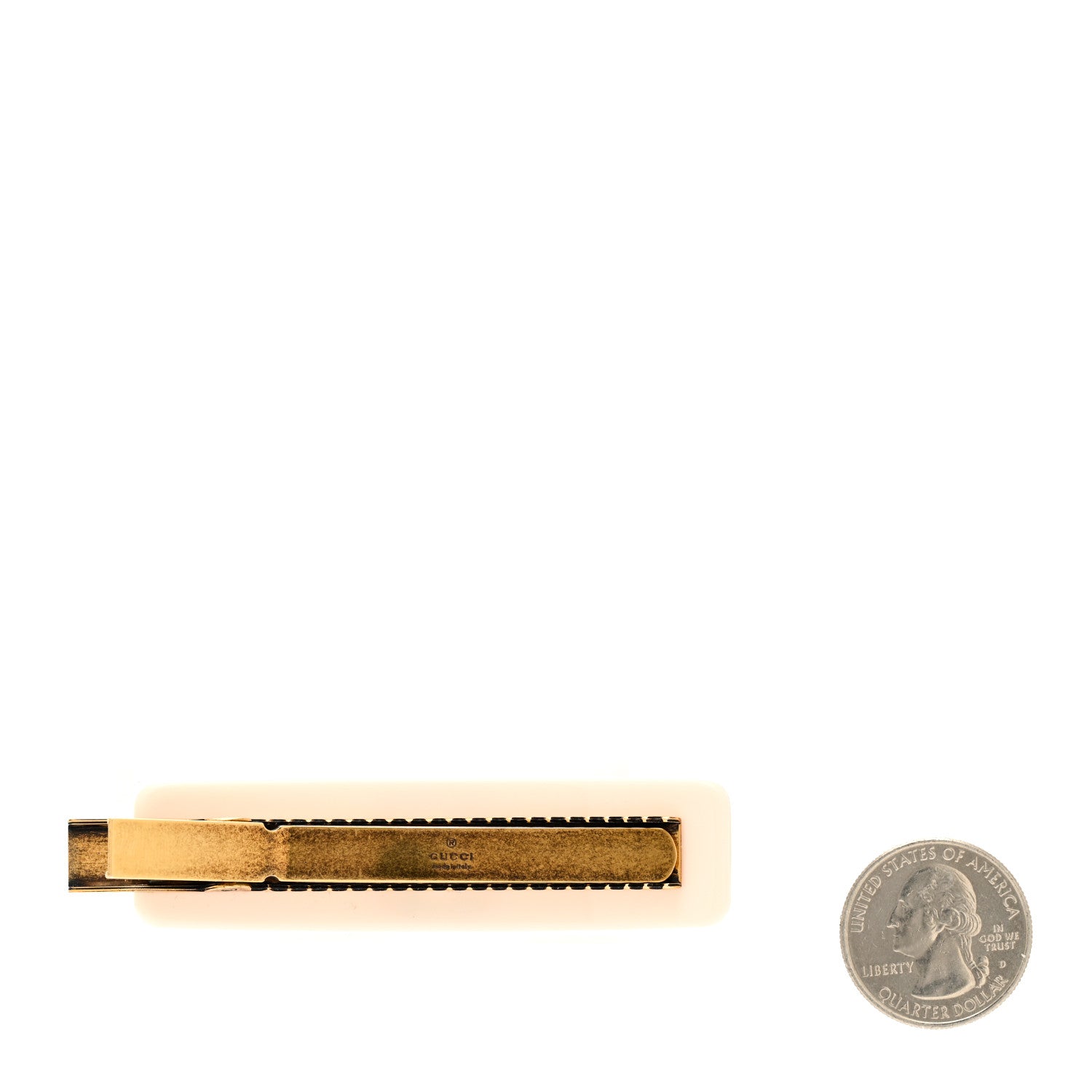 Gucci Resin Crystal Single Hair Barrette White 2 of 3
