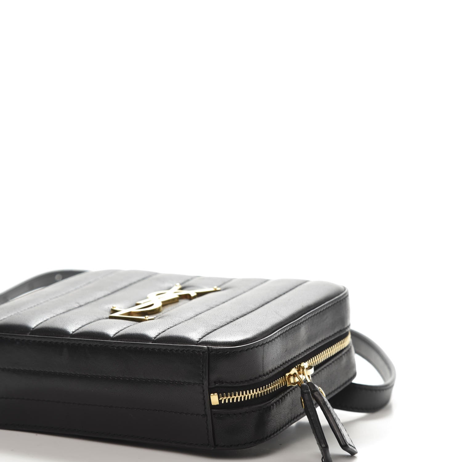 Saint Laurent Lambskin Matelasse Vicky Monogram Belt Bag Black 7 of 12