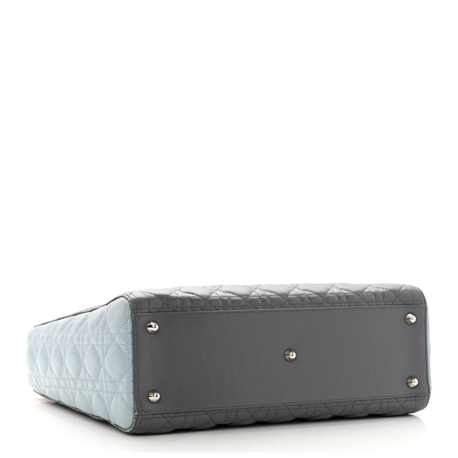 Christian Dior Lambskin Cannage Large Tri-Color Lady Dior Grey Blue Pink 4 of 20