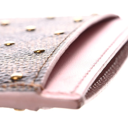 Louis Vuitton Damier Ebene Studded Card Holder Rose Ballerine 8 of 11