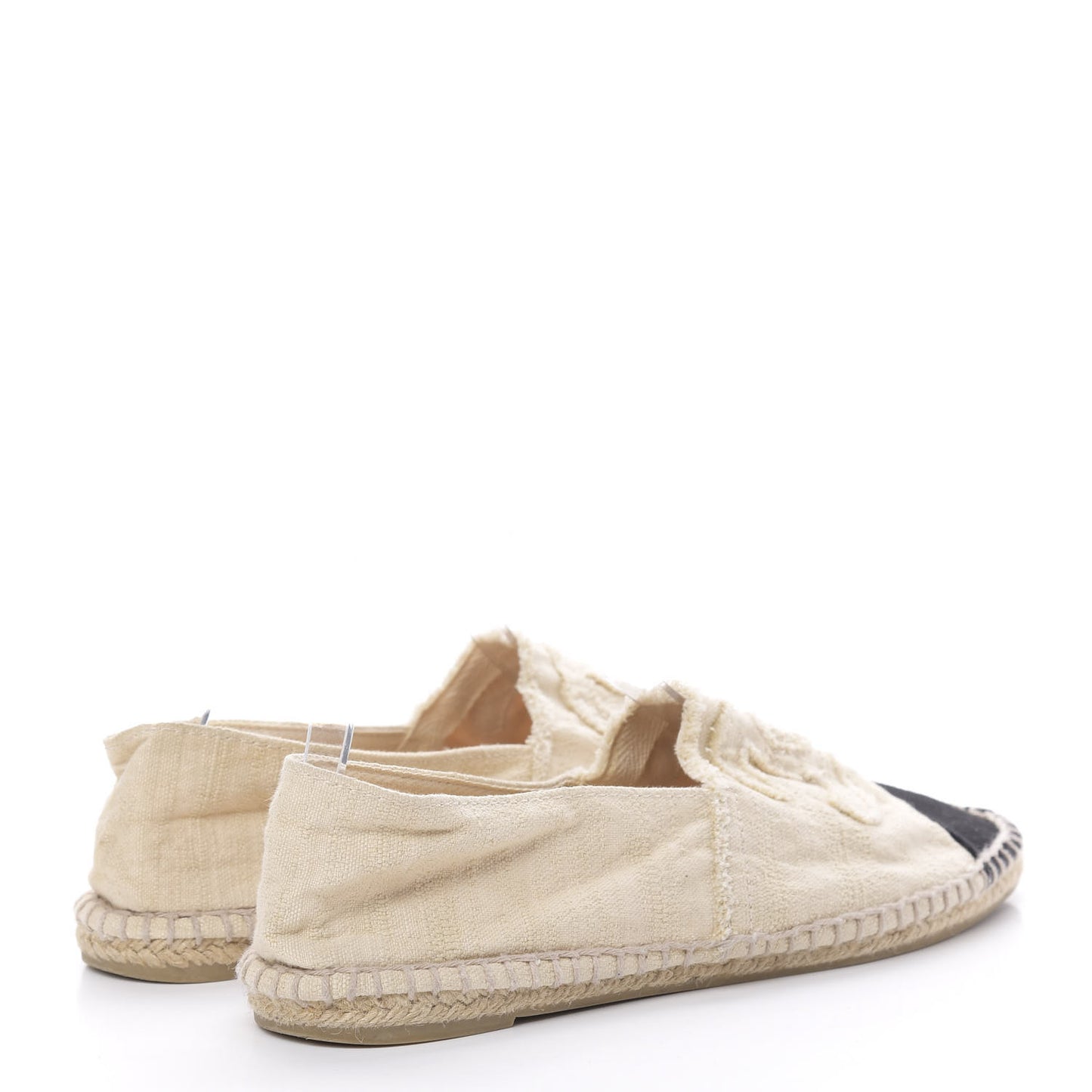 Linen CC Espadrilles 39 Beige Black
