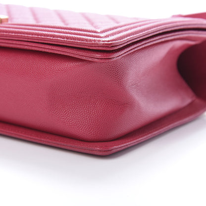 Chanel Caviar Quilted New Medium Boy Flap Dark Pink 10 of 12