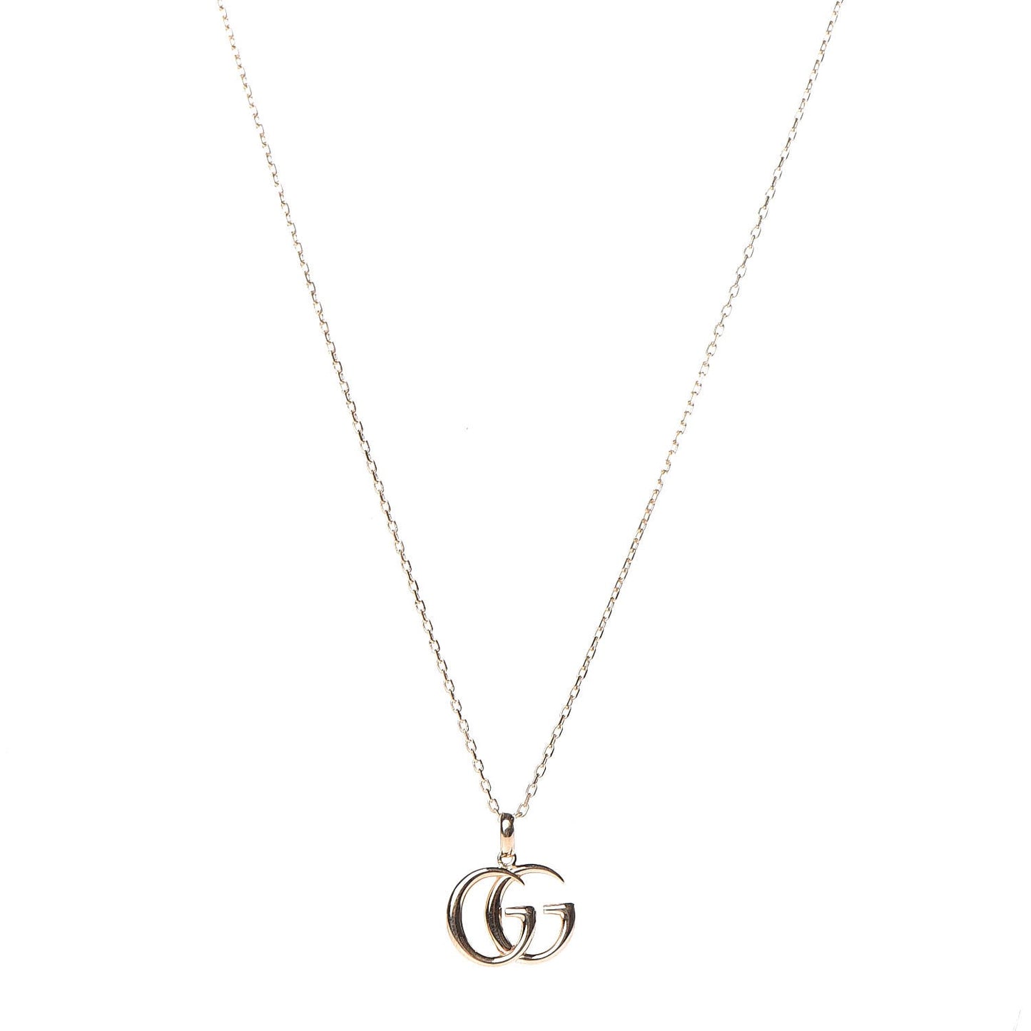 18K Yellow Gold Running G Pendant Necklace