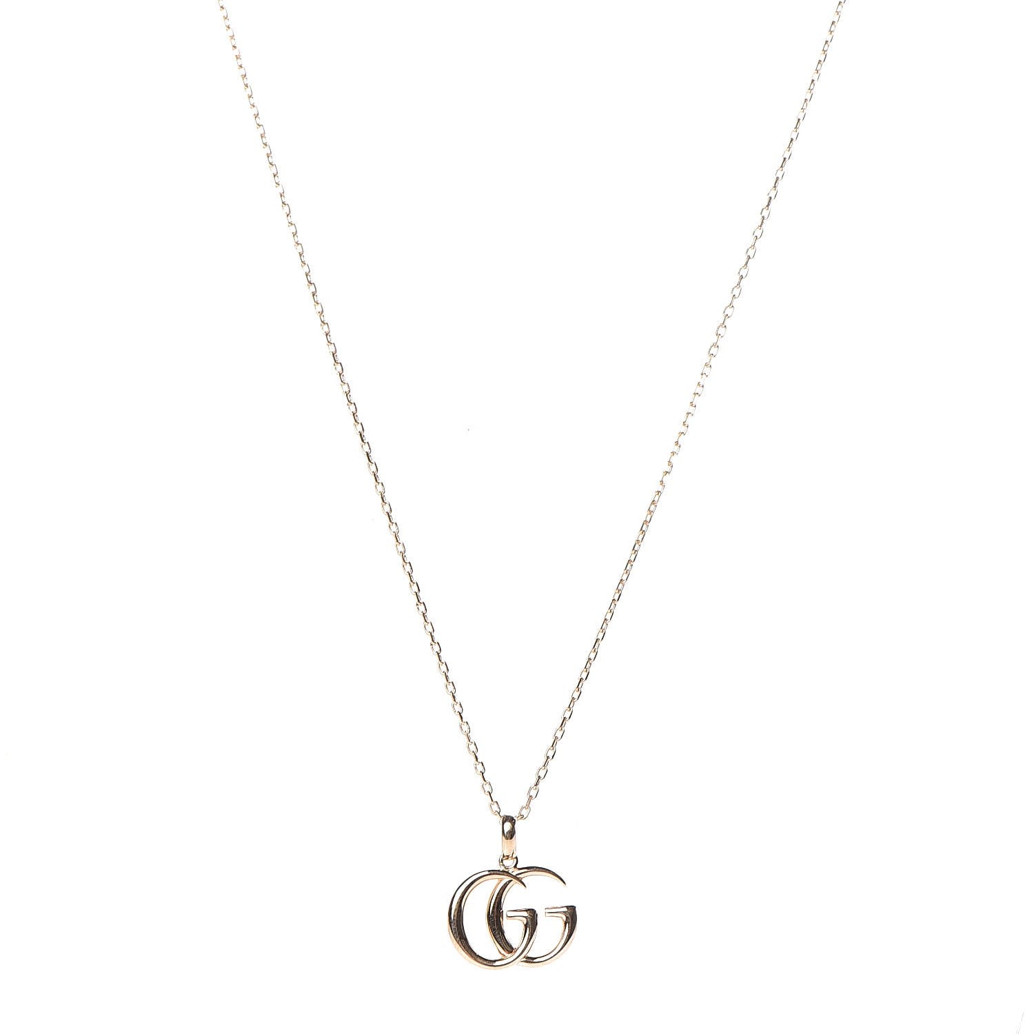Gucci 18K Yellow Gold Running G Pendant Necklace 1 of 6