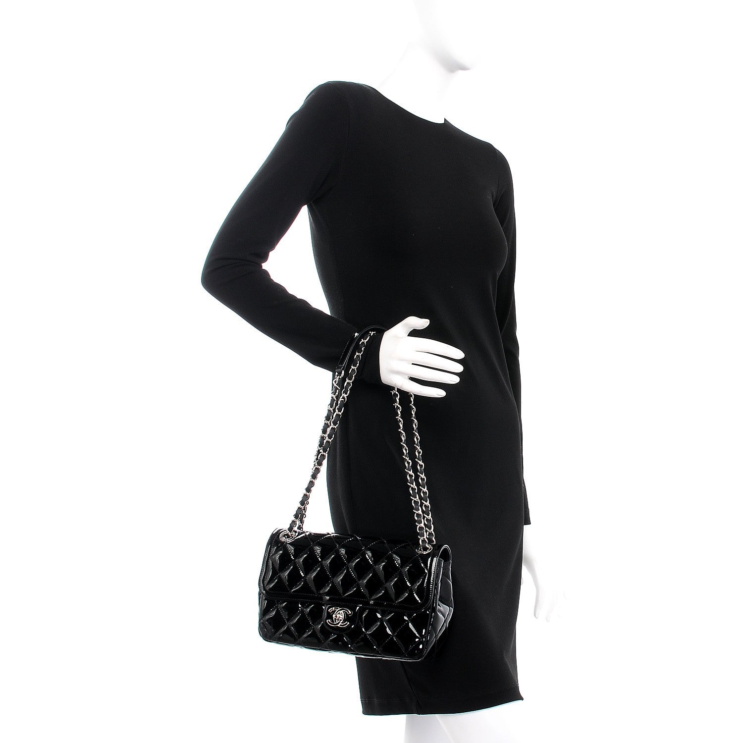 Chanel Patent Quilted Large Coco Shine Flap Black 3 of 9