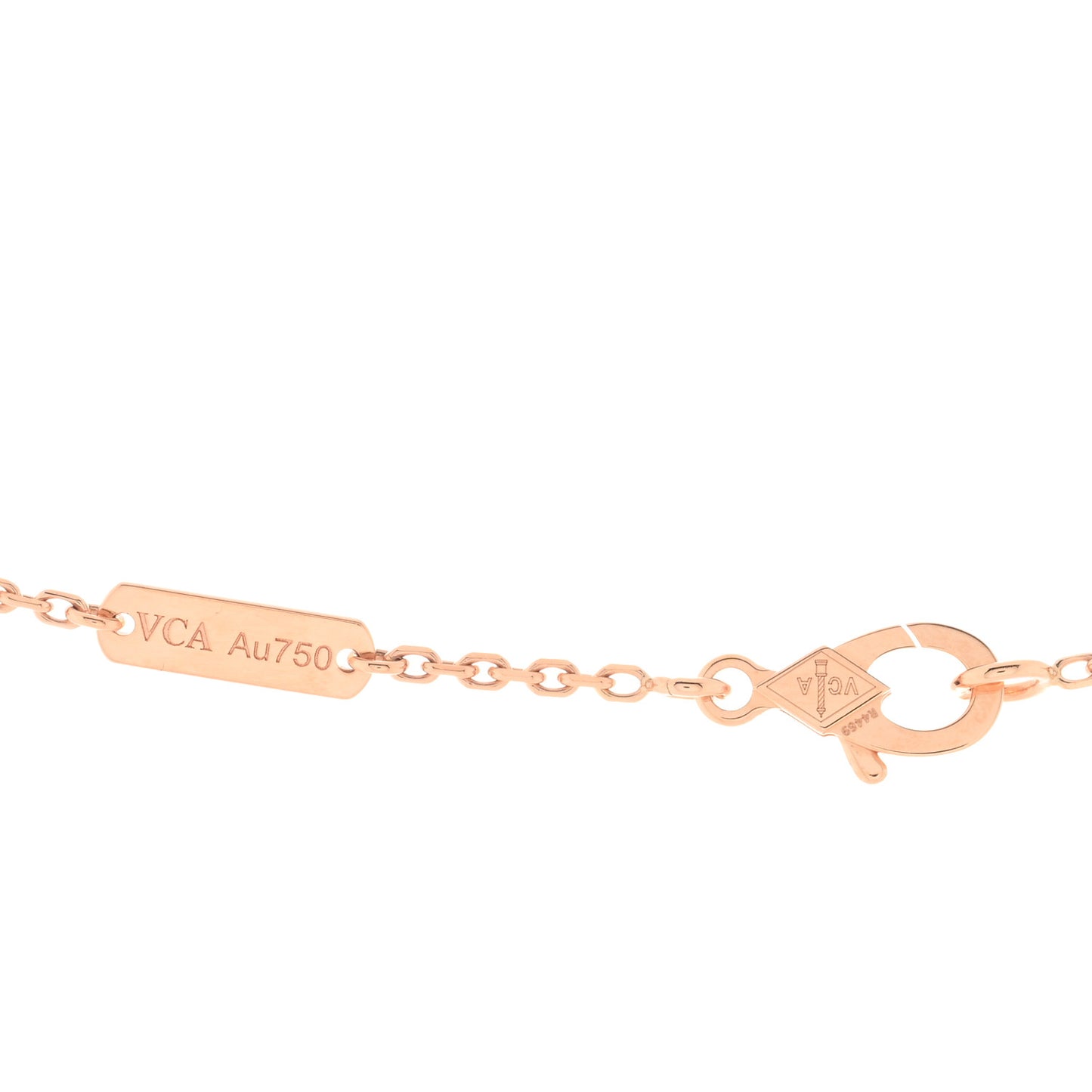 18K Rose Gold Carnelian Vintage Alhambra Pendant Necklace