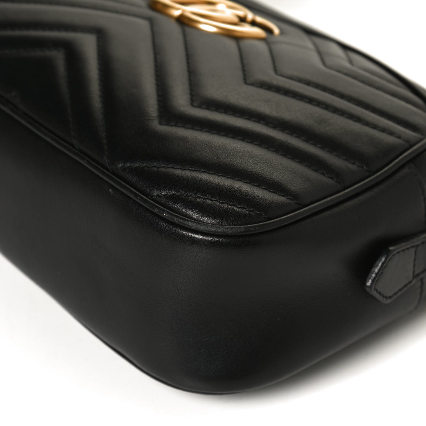 Calfskin Matelasse Small GG Marmont Chain Shoulder Bag Black